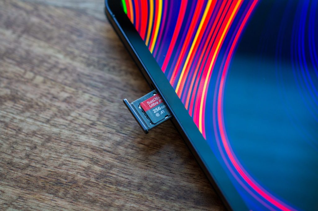 Locate the microSD card in your tablet